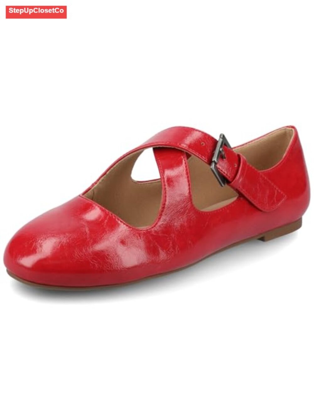 Journee Collection Ivanna Mary Jane Flats - Faux Leather Block Heel